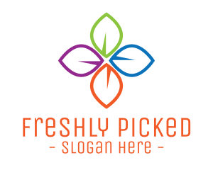 Colorful Floral Leaves logo design