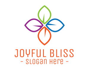 Colorful Floral Leaves logo design