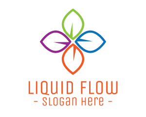 Colorful Floral Leaves logo design