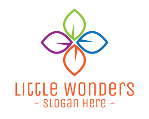 Colorful Floral Leaves logo design