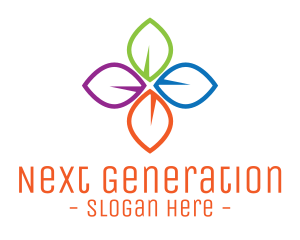 Colorful Floral Leaves logo design