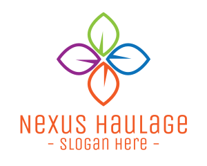 Colorful Floral Leaves logo design