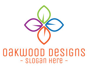 Colorful Floral Leaves logo design