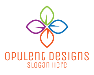 Colorful Floral Leaves logo design