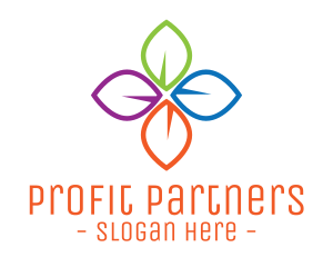 Colorful Floral Leaves logo design