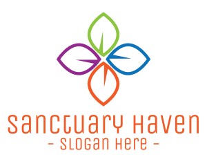 Colorful Floral Leaves logo design