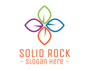 Colorful Floral Leaves logo design