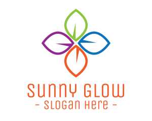 Colorful Floral Leaves logo design