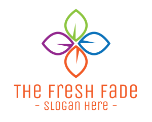 Colorful Floral Leaves logo design