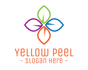 Colorful Floral Leaves logo design