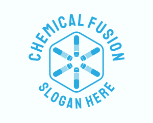 Test Tube Centrifuge Hexagon logo design