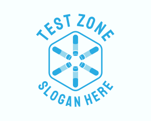 Test Tube Centrifuge Hexagon logo design