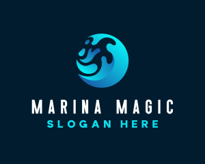 Water Ocean Wave logo design