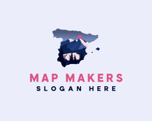 Spain Mountain Hiking logo design