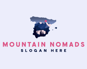 Spain Mountain Hiking logo design