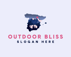 Spain Mountain Hiking logo design