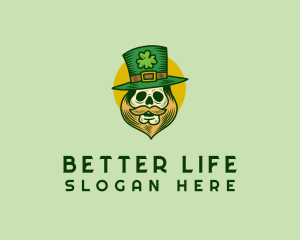 Lucky Skull Leprechaun logo design