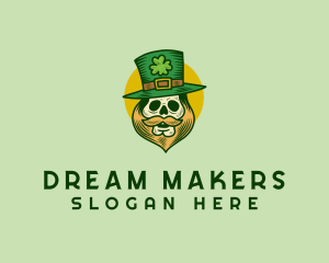 Lucky Skull Leprechaun logo design