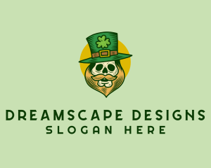 Lucky Skull Leprechaun logo design