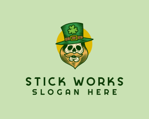 Lucky Skull Leprechaun logo design