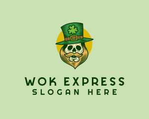 Lucky Skull Leprechaun logo design