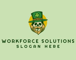 Lucky Skull Leprechaun logo design