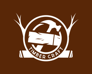 Lumber Woodwork Hammer logo design