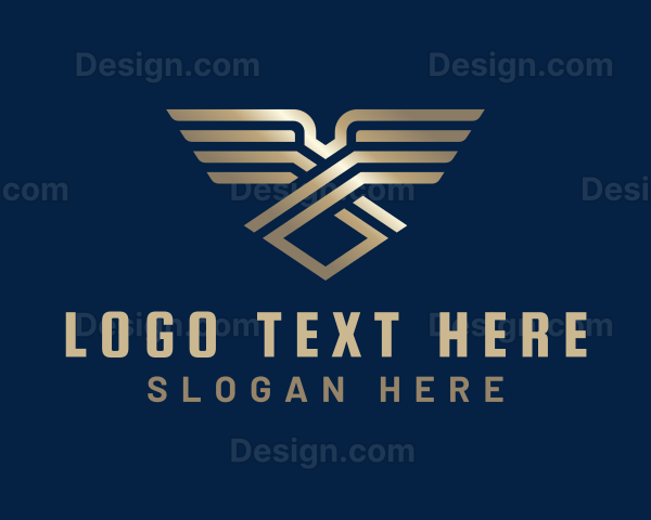 Golden Gradient Wings Logo