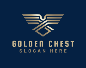 Golden Gradient Wings  logo design