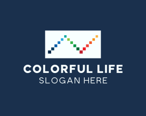 Colorful Line Graph logo design