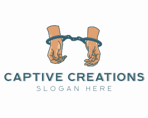 Prison Handcuffs Equipment logo design