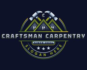 Construction Hammer Carpentry logo design