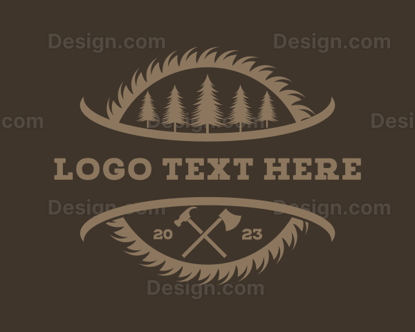 Lumberjack Sawmill Forest Logo