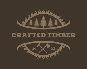 Lumberjack Sawmill Forest logo design