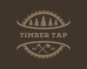 Lumberjack Sawmill Forest logo design