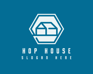 Simple Hexagon House logo design