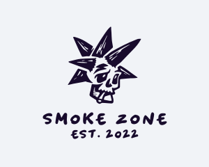 Smoking Punk Skull logo design