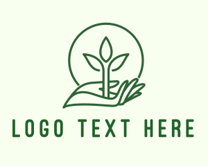 Plantation - Leaf Plantation Hand logo design