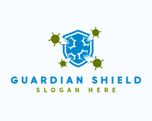 Virus Shield Protection logo design