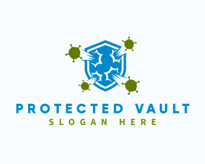 Virus Shield Protection logo design