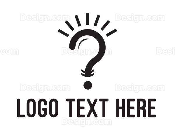 Question Light Bulb Logo