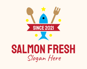 Cooking Fish Seafood Gourmet logo design