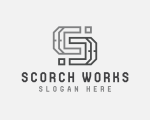 Construction Builder Industrial Letter S logo design