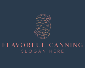 Minimalist Flamingo Monoline logo design