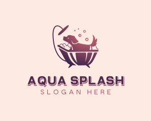 Bath Tub Pet Grooming logo design