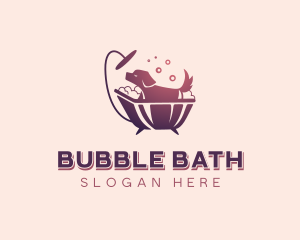 Bath Tub Pet Grooming logo design