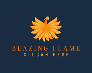 Mythical Flaming Phoenix  logo design