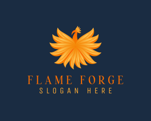 Mythical Flaming Phoenix  logo design