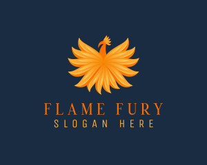 Mythical Flaming Phoenix  logo design