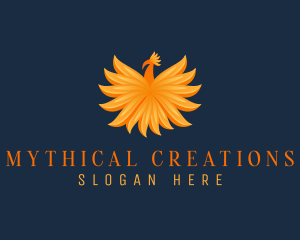 Mythical Flaming Phoenix  logo design